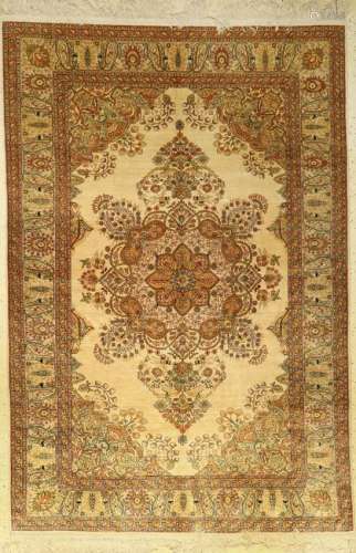 Silk Kaisery rug old, Turkey, approx. 50 years, pure