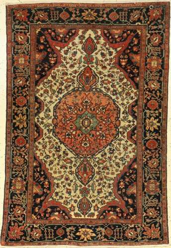 Fine white ground Farahan rug antique, Persia,19th