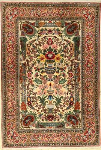 Fine Isfahan rug, Persia, approx. 30 years, cork wool