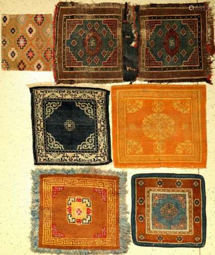 (6 lots) 6x Tibetan 'seat mats' old / antique,Tibet
