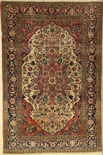 Isfahan rug antique, Persia, around 1890,wool,approx.