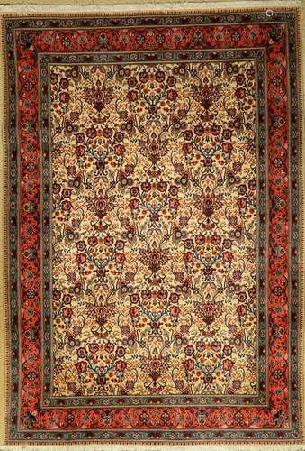 Mud carpet fine, Persia, approx. 40 years, wool on