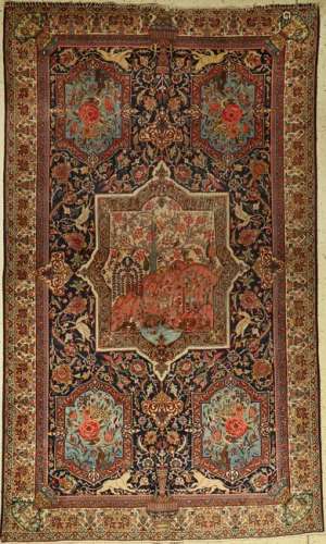 Tabriz rug old, Persia, around 1940, wool on cotton