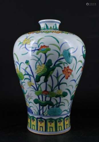 Large Qing Porcelain DouCai Vase