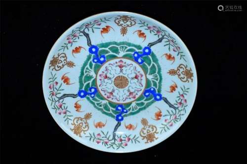 Chinese Qing Porcelain Famille Rose Plate