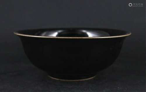 Chinese Qing Porcelain Black Glaze Bowl