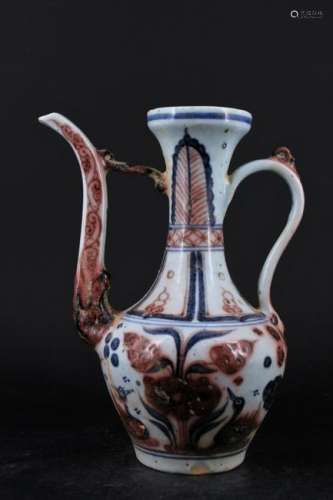 Ming Porcelain Blue&White underred Teapot