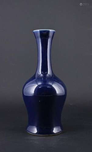 Chinese Qing Porcelain Blue Glaze Vase