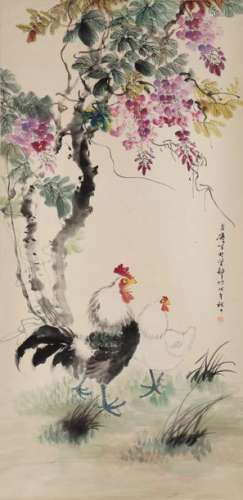 A CHINESE 'COCKERELS AND FLOWERS' HANDSCROLL