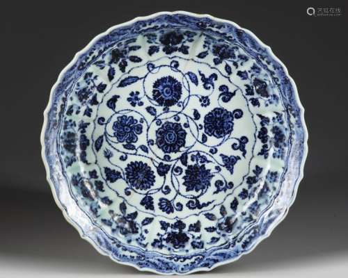 A CHINESE UNDER GLAZE BLUE AND WHITE MING STYLE CH…