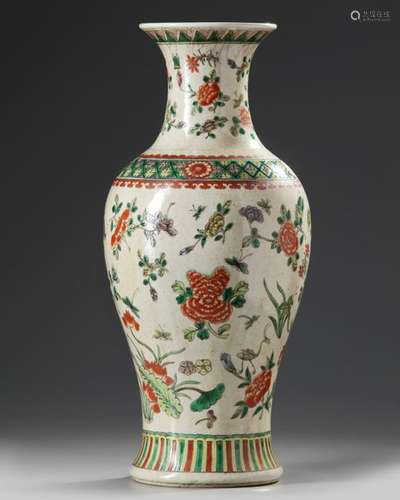 A CHINESE FAMILLE VERTE VASE