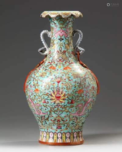 A CHINESE FAMILLE ROSE VASE