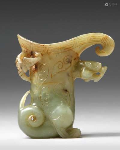 A SMALL CHINESE JADE CARVED VASE