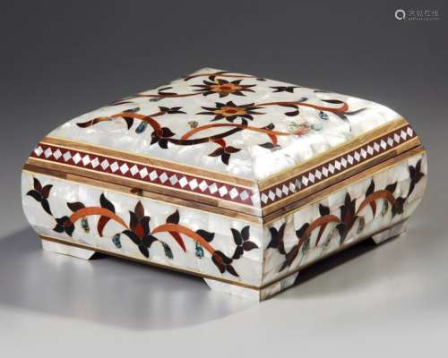 A SYRIAN MOTHER OF PEARL INLAID BOX