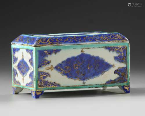 A FRENCH IZNIK STYLE BOX AND COVER