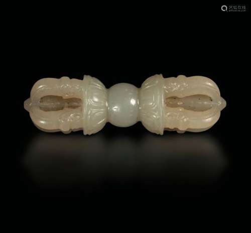 A white jade Vajra, China, Qing Dynasty