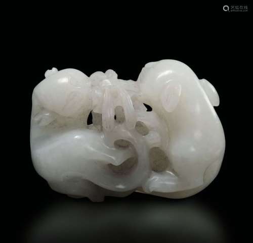 A white jade group, China, Qing Dynasty, 19th cent…