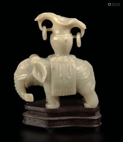 A carved jade figure, India, 1800s