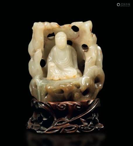 A white jade and russet group, China, Qing Dynasty