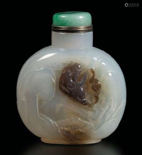 An agate snuff bottle, China, Qing Dynasty, 1800s