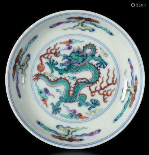 A Doucai porcelain plate, China, Qing Dynasty