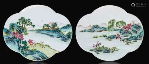 Two porcelain plaques, China, Qing Dynasty