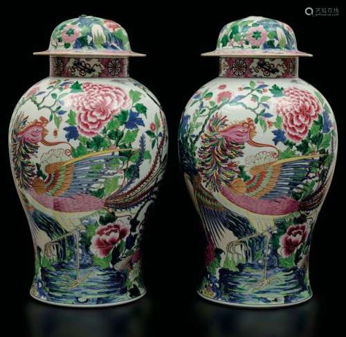 Two Samson porcelain potiches, France, 1800s