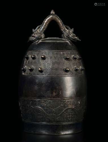 A bronze bell, China, Ming Dynasty, 1600s