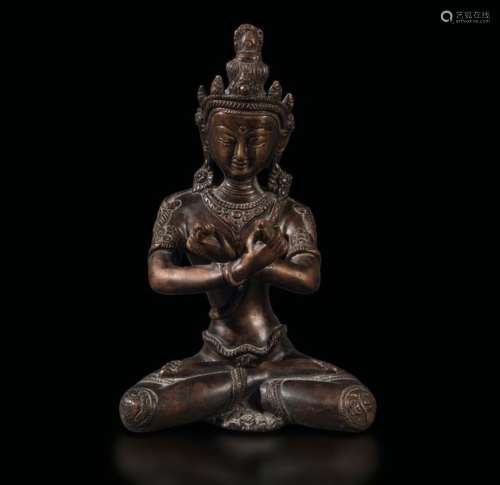 A bronze Buddha with Vajra, Tibet, 1600s