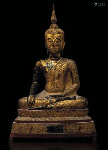 A gilt bronze Buddha Sakyamuni, Thailand, 1800s