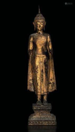 A gilt bronze Buddha, Thailand, 1800s