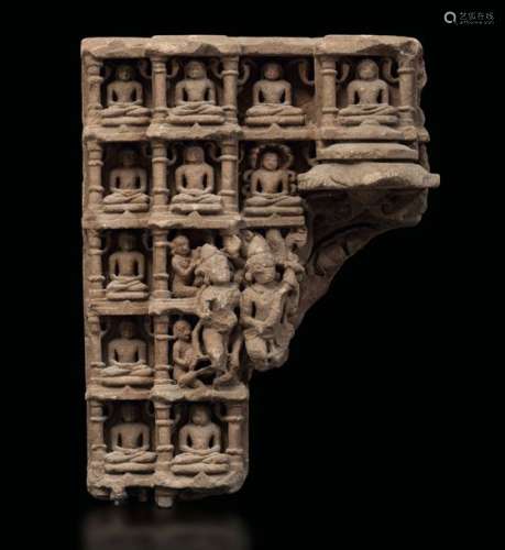 A stone fragment with deities, Western India