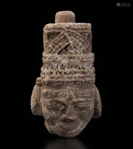 A stone head, Central Vietnam, 1100s