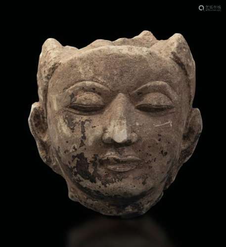 A stone head, China, Sui Dinasty, 400 500s