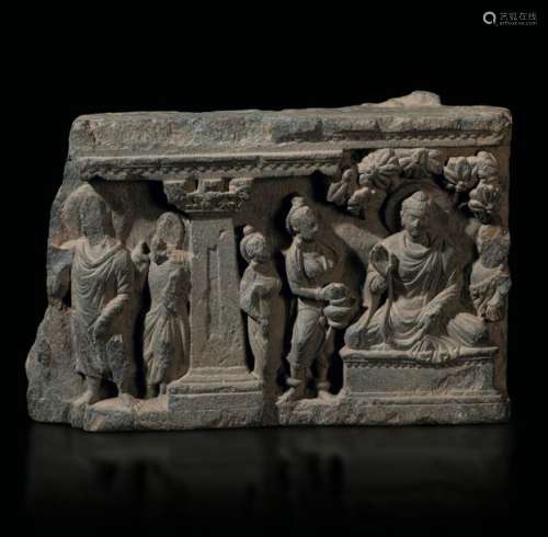 A carved stone frieze, Gandhara, 4th century