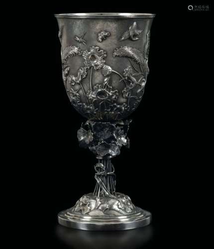 A silver goblet, China, Qing Dynasty, 1800s