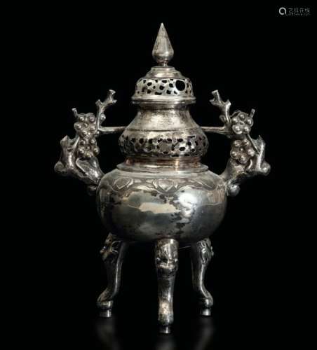 A silver censer, China, early 1900s