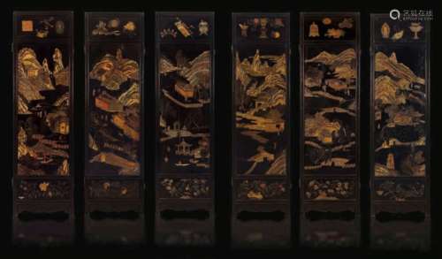 A Coromandel screen, China, Qing Dynasty, 1800s