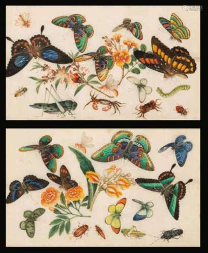 Two paintings on paper, China, Qing Dynasty, 1800s