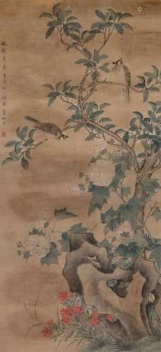 A painting on silk, China, Qing Dynasty, 1800s