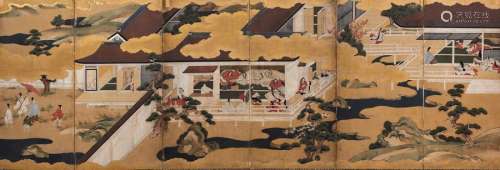 A six fold screen, Japan, Edo period (1603 1868)