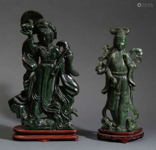 Two jade figures, China, 1900s
