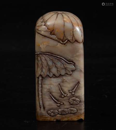 A soapstone seal, China, Qing Dynasty, 1800s
