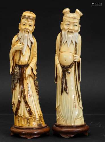 Two ivory figures, China, early 1900s