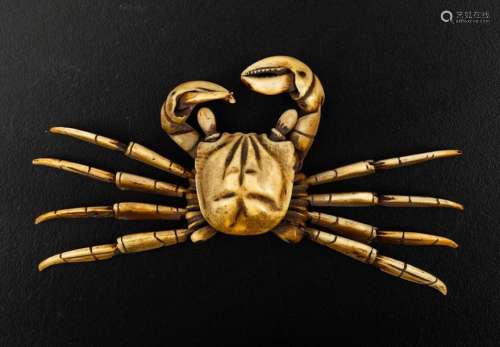 An ivory crab, Japan, Meiji period, 1800s