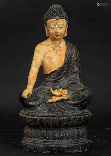 A terracotta Buddha Sakyamuni, China, 1900s