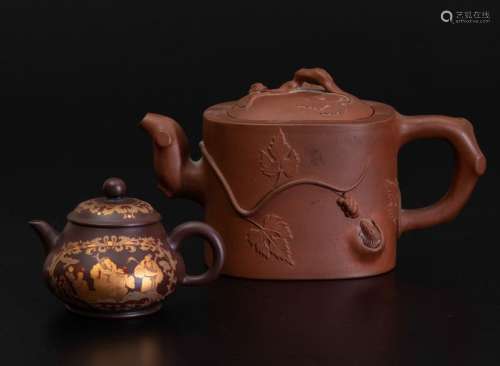 Two Yixing porcelain teapots, China, 1900s