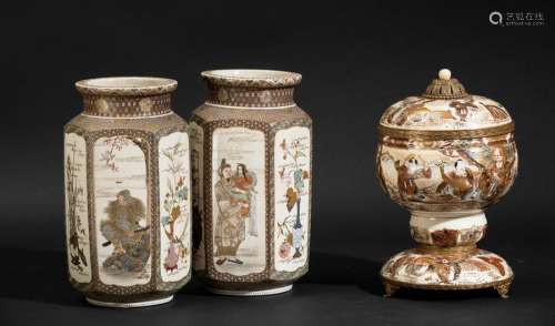 Three Satsuma vases, Japan, Meiji period (1868 191…