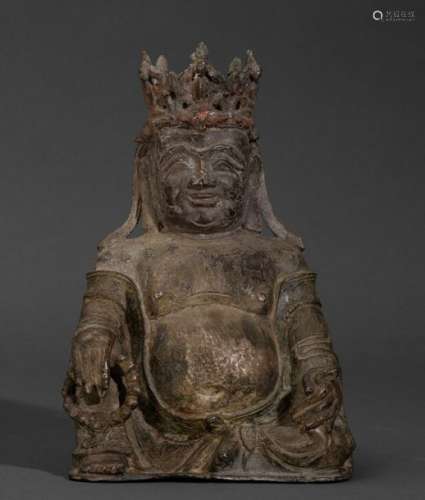 A bronze Budai, China, Ming Dynasty