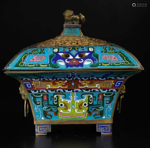 An enamelled censer, China, Qing Dynasty, 1800s